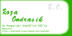 roza ondrasik business card